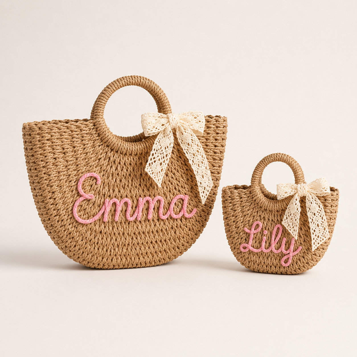 Personalized Embroidered Bow Bag