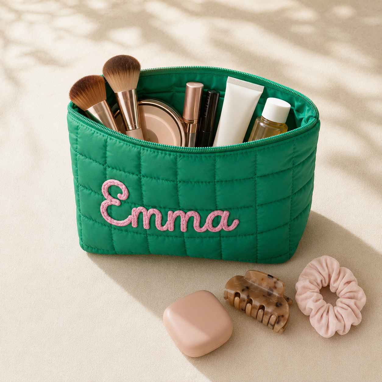 Personalized Embroidered Puff Case