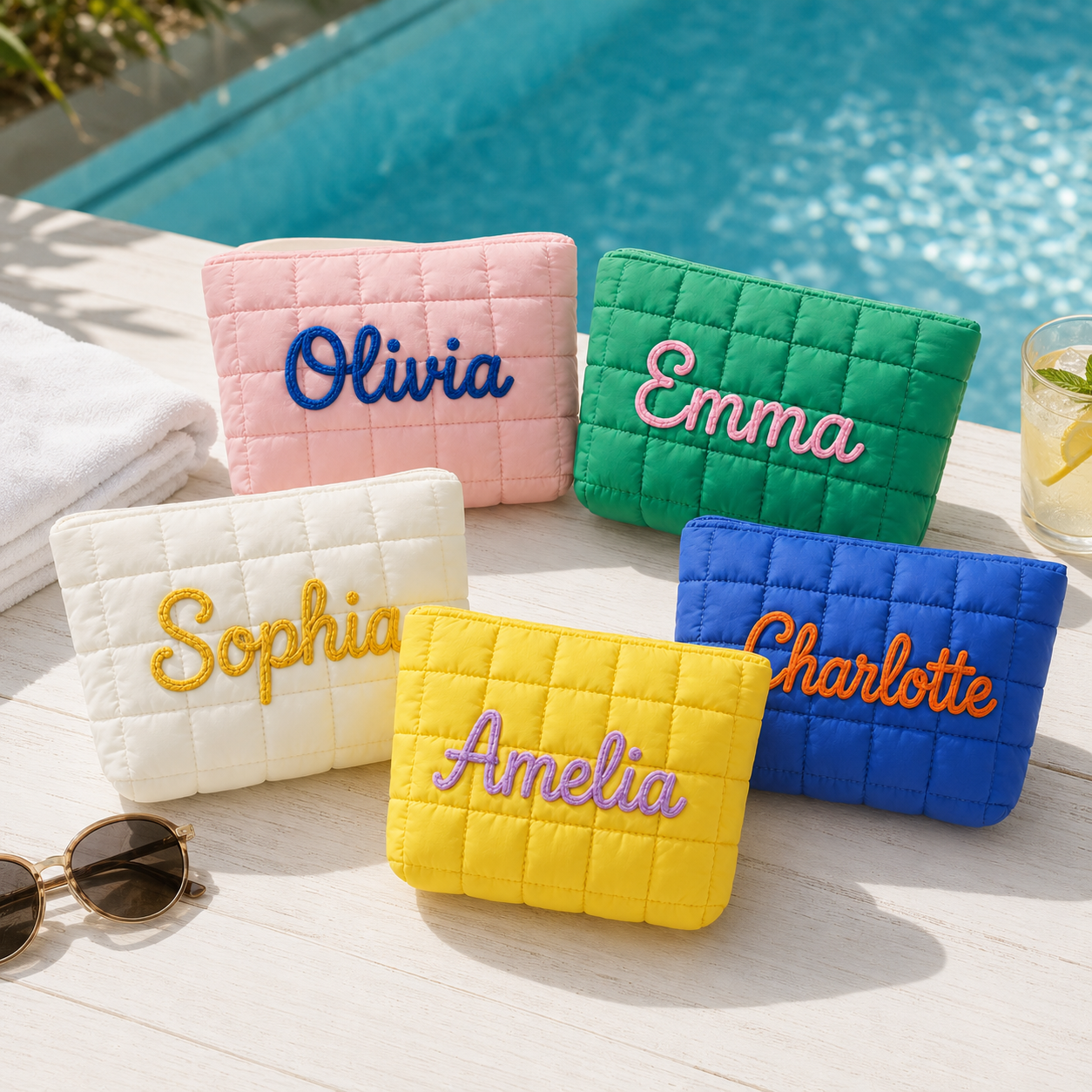Personalized Embroidered Puff Case