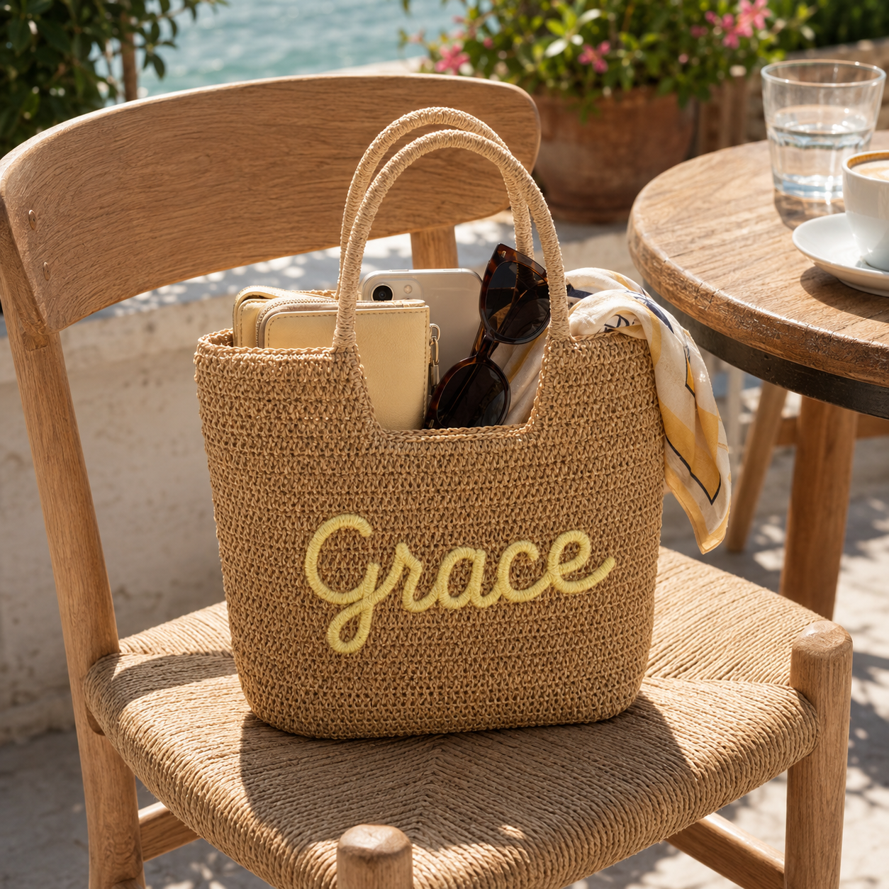 Personalized Embroidered Jute Bag