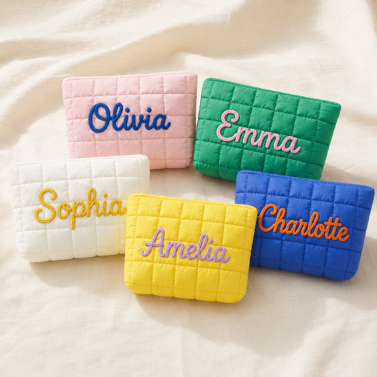 Personalized Embroidered Puff Case