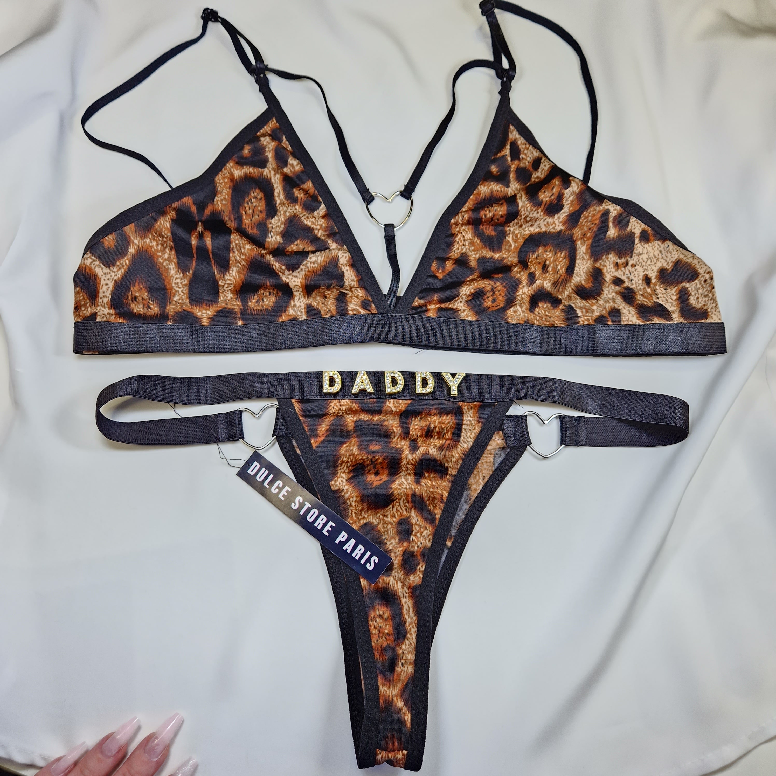 Personalized Leopard Lingerie Set
