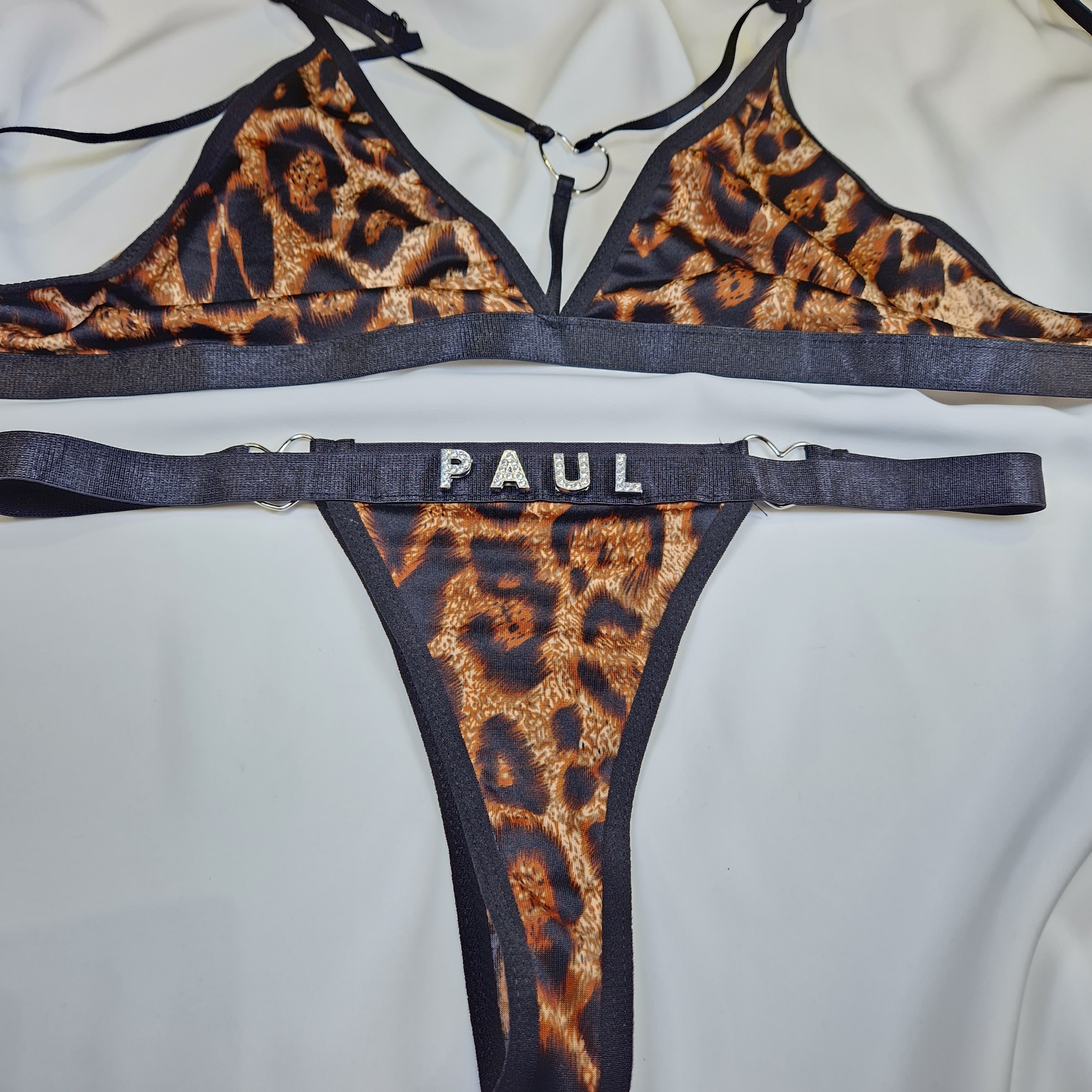 Personalized Leopard Lingerie Set