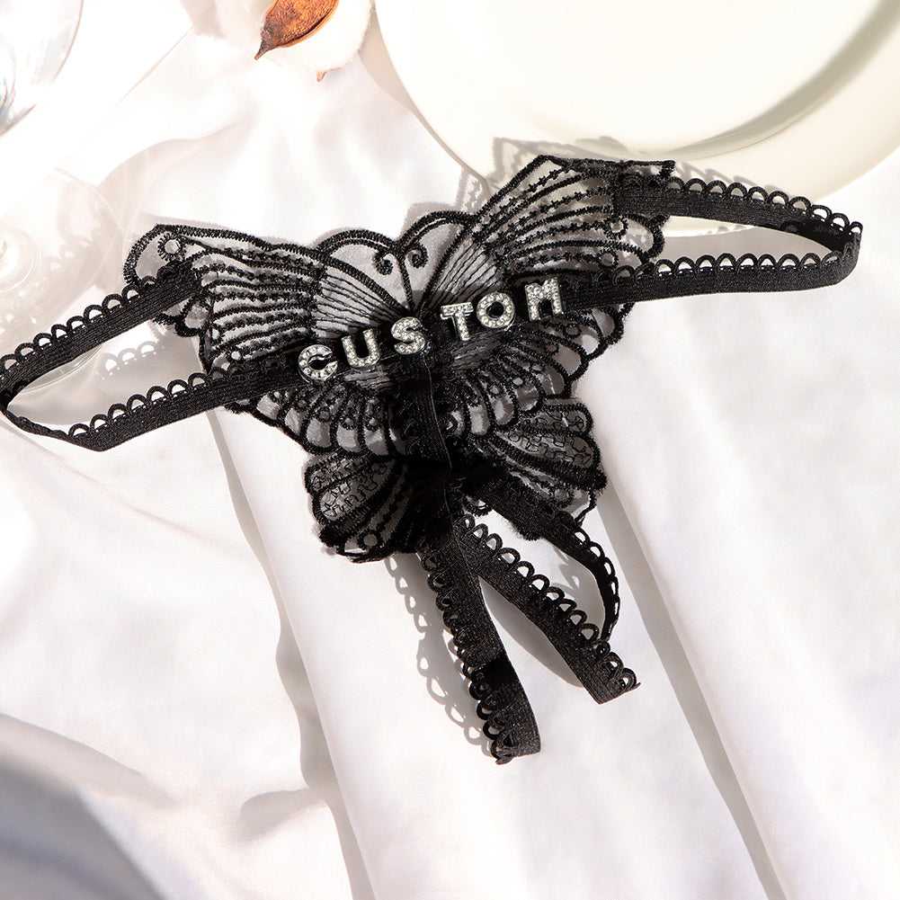 Crotchless Personalized Butterfly Thong