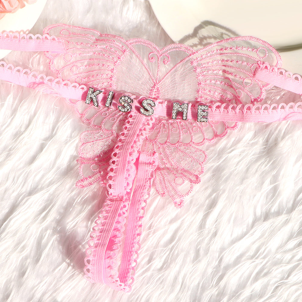 Crotchless Personalized Butterfly Thong