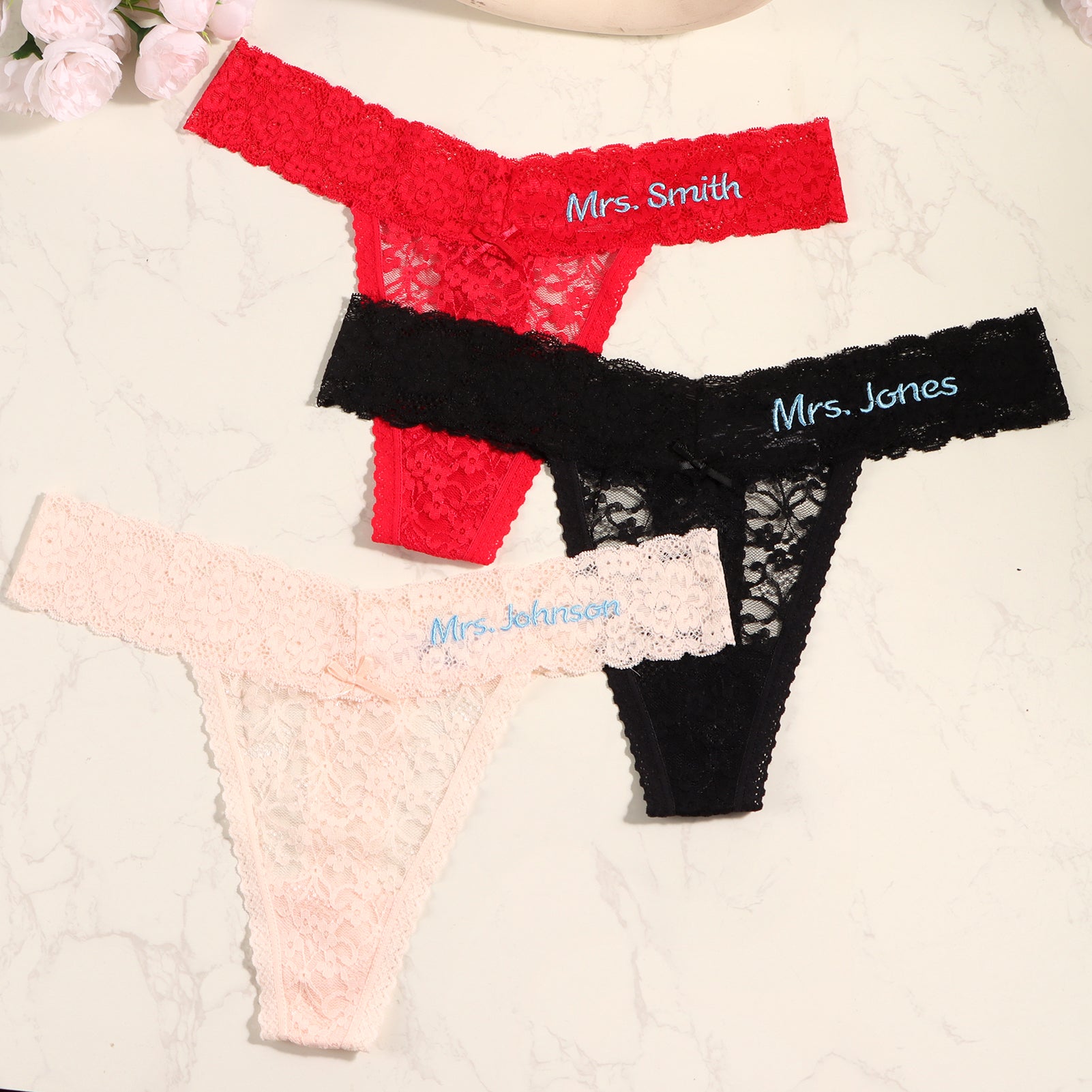 Personalized Embroidered Tanga