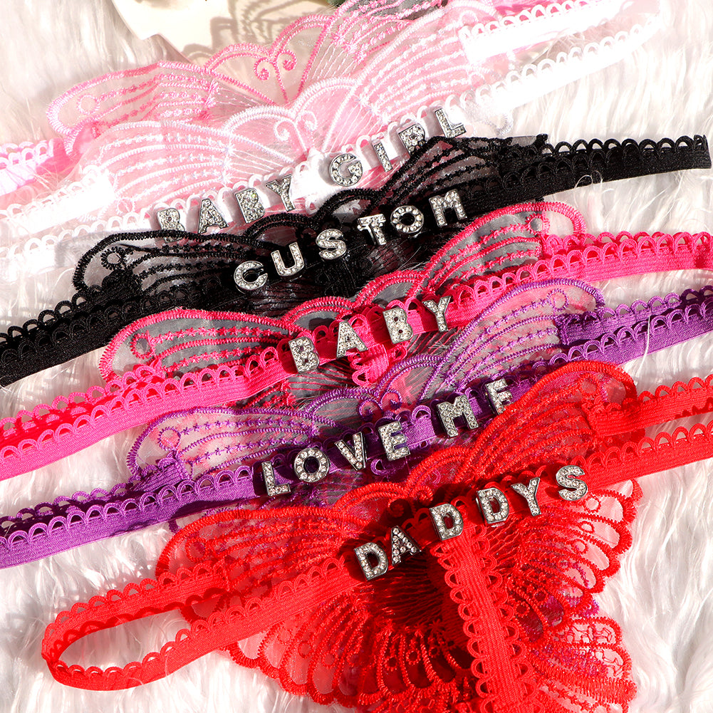 Crotchless Personalized Butterfly Thong