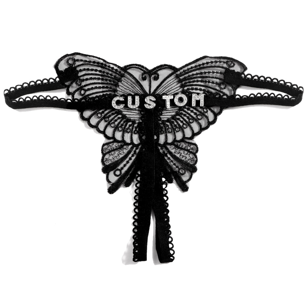 Crotchless Personalized Butterfly Thong