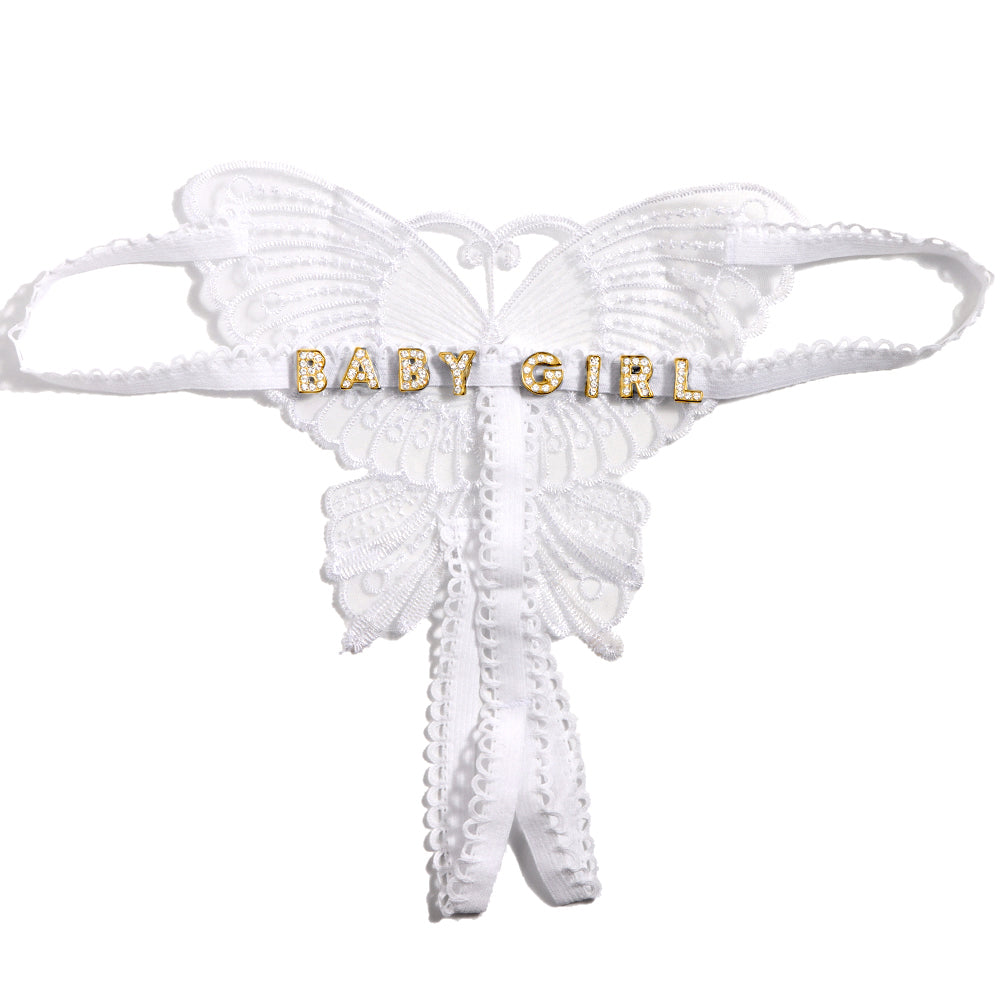 Crotchless Personalized Butterfly Thong