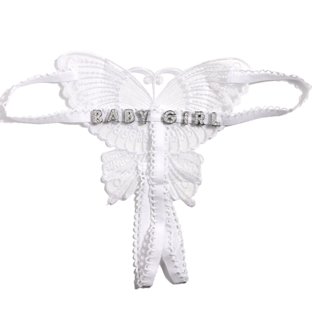 Crotchless Personalized Butterfly Thong