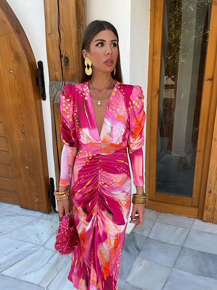 Printed Long Dress