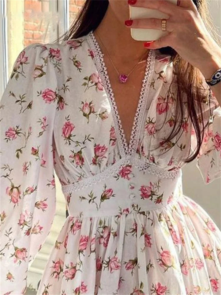 Floral Print Short Mini Dress