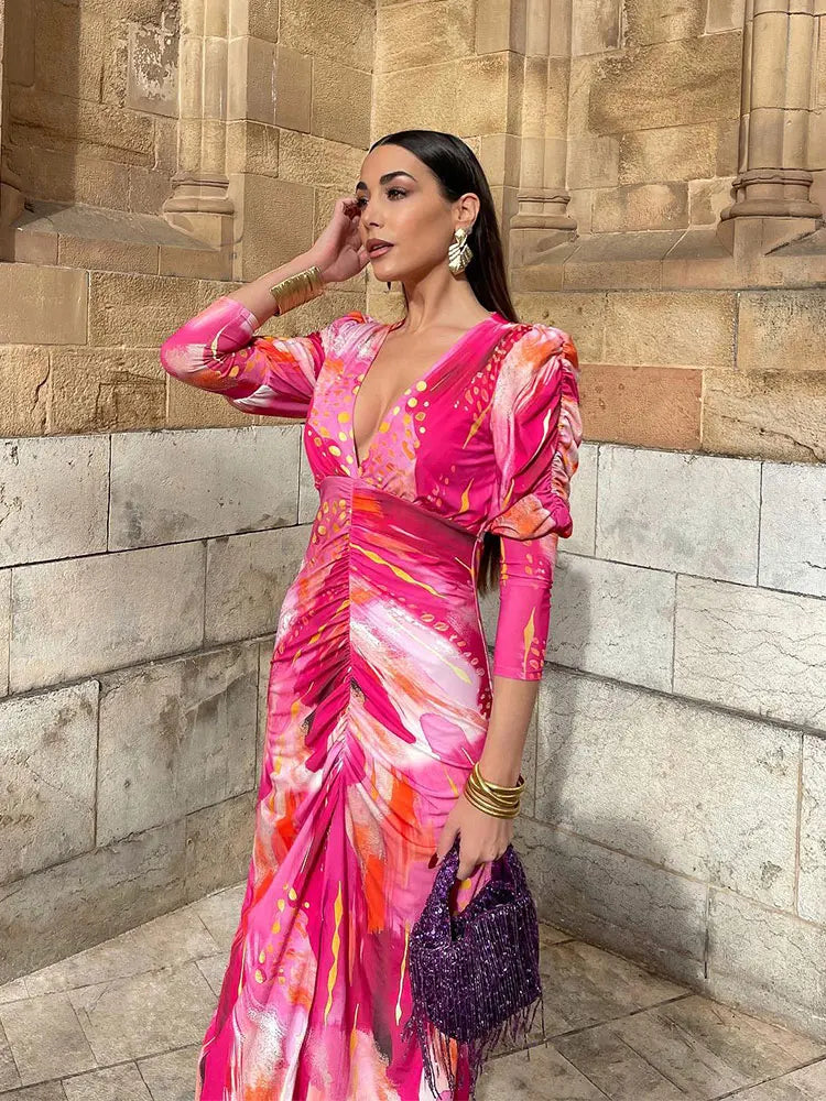 Printed Long Dress