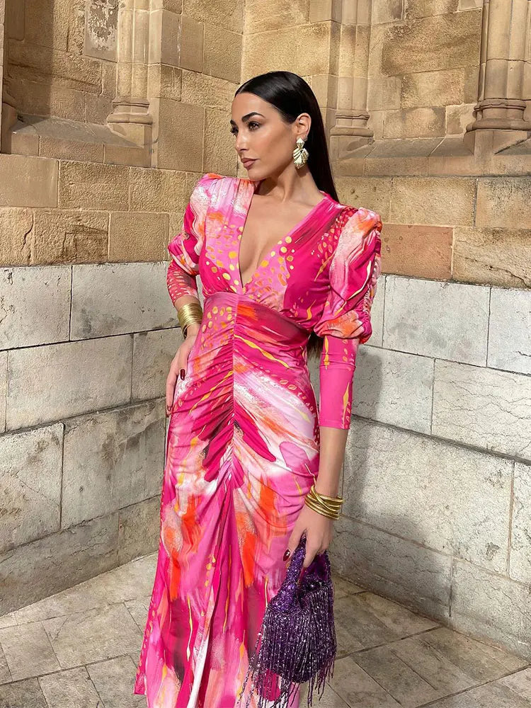 Printed Long Dress