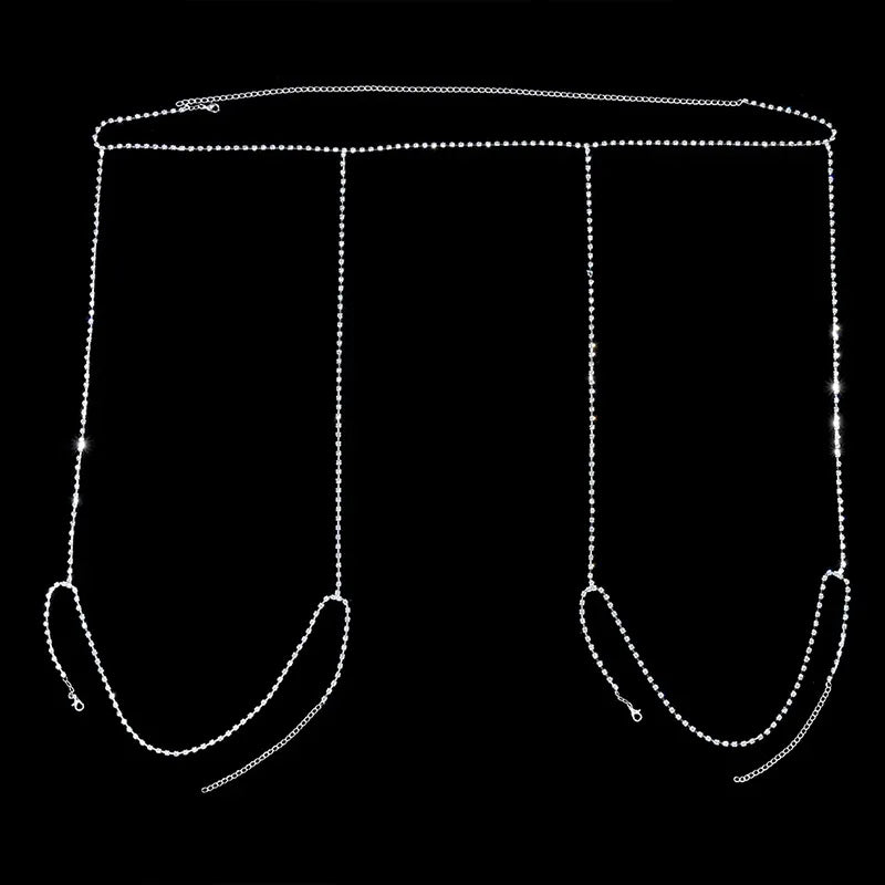 Diamond thong & garter set