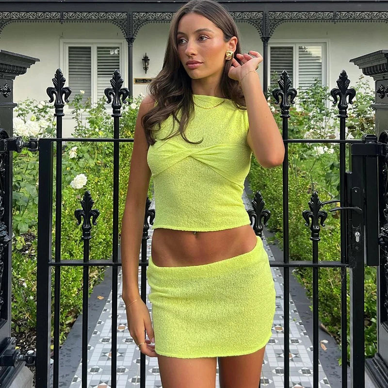 Two Piece Set - Mini Crop Top