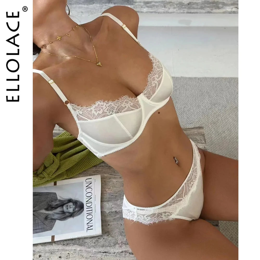 Ellolace Leopard Lingerie Sexy Sets Erotic Lace Underwear Silk Set Int