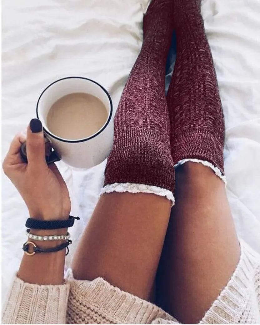 Thigh-High Lace Socks