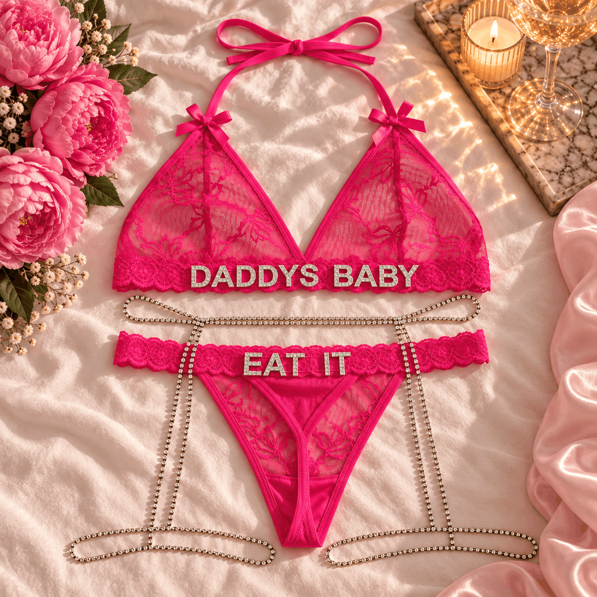 Personalized Strass Set (+ Strass Garter Belt)