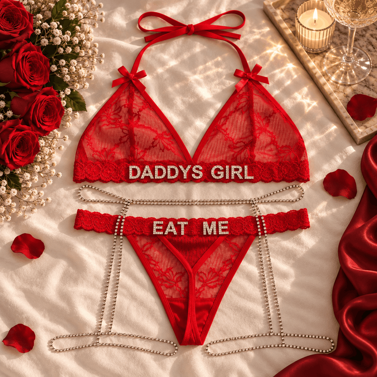 Personalized Strass Set (+ Strass Garter Belt)