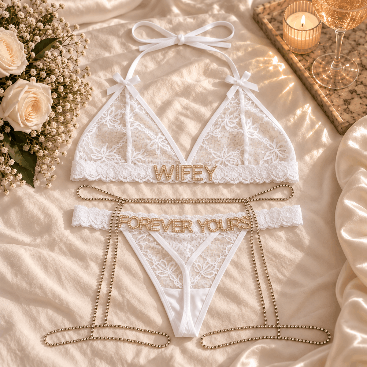 Personalized Strass Set (+ Strass Garter Belt)