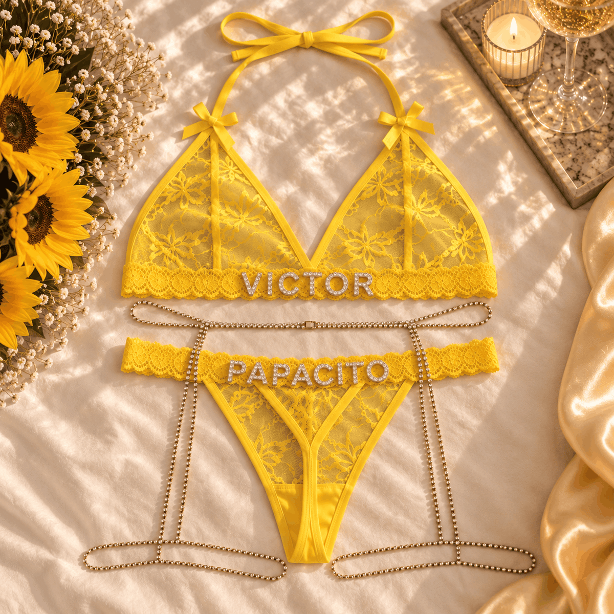 Personalized Strass Set (+ Strass Garter Belt)
