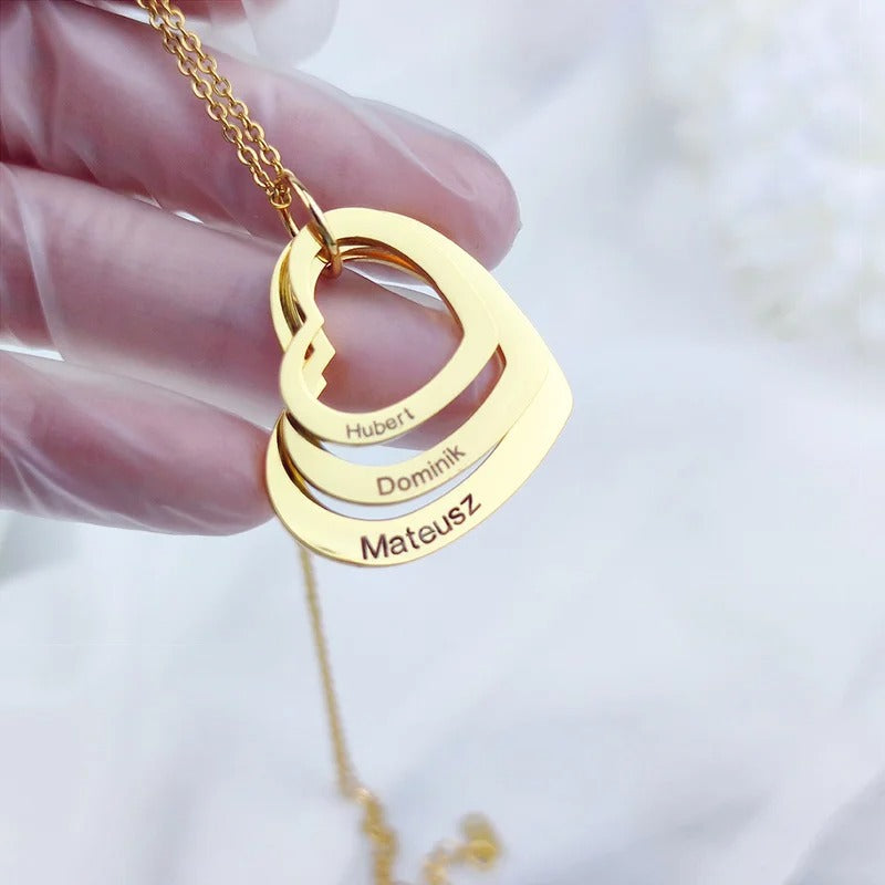 Personalized Amour Layered Heart Necklace