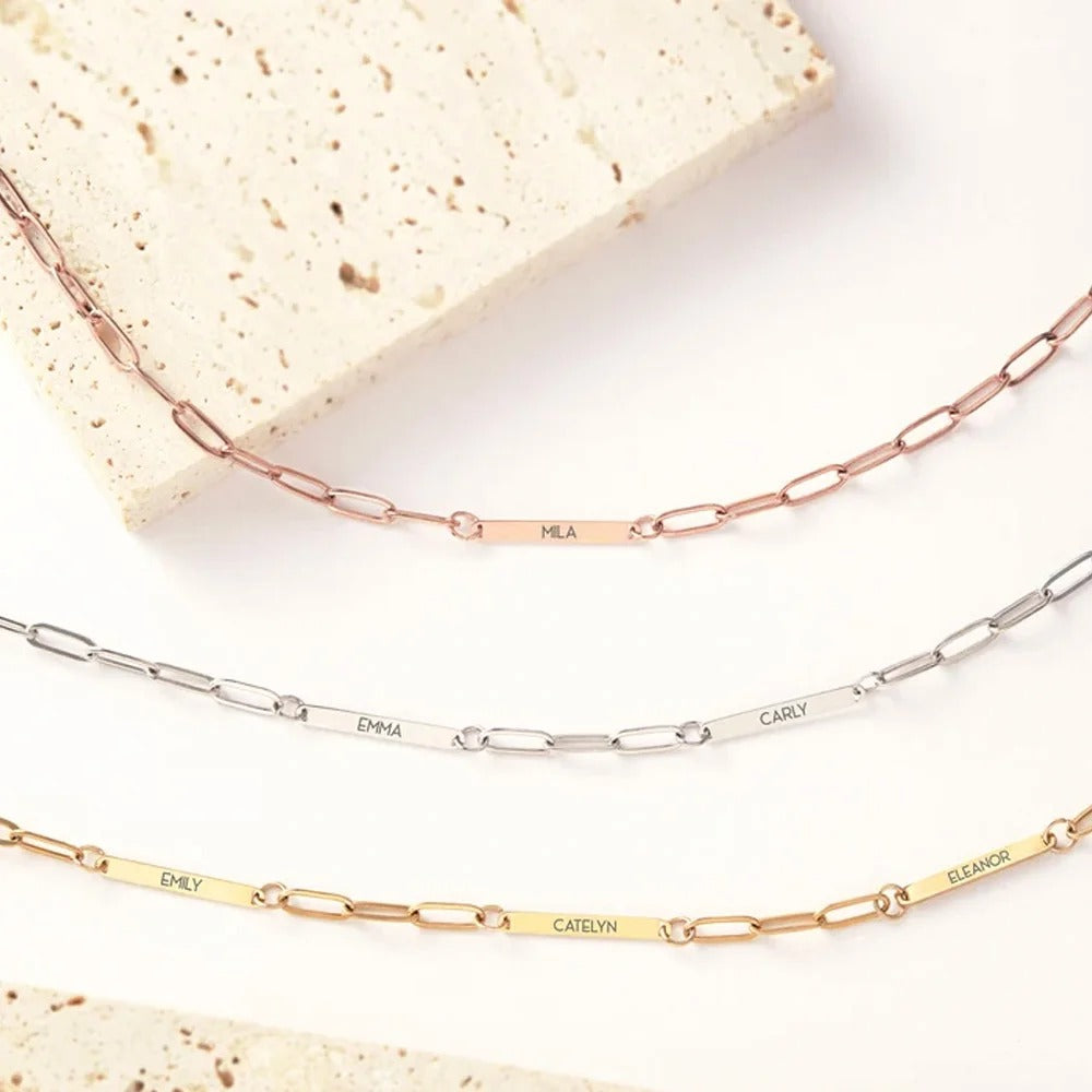 Personalized Rosa Bar Necklace