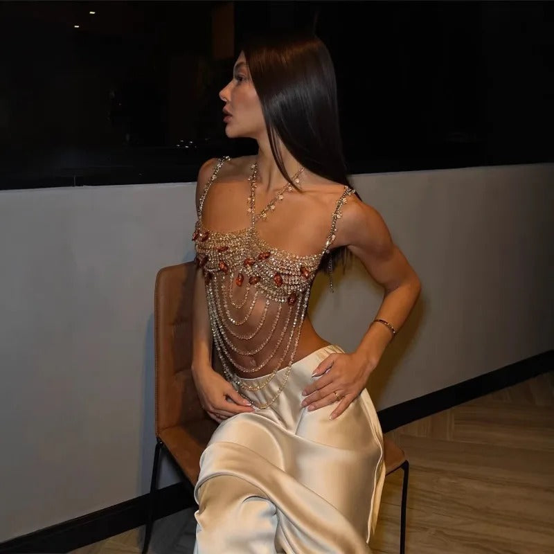 Amber Beaded Top