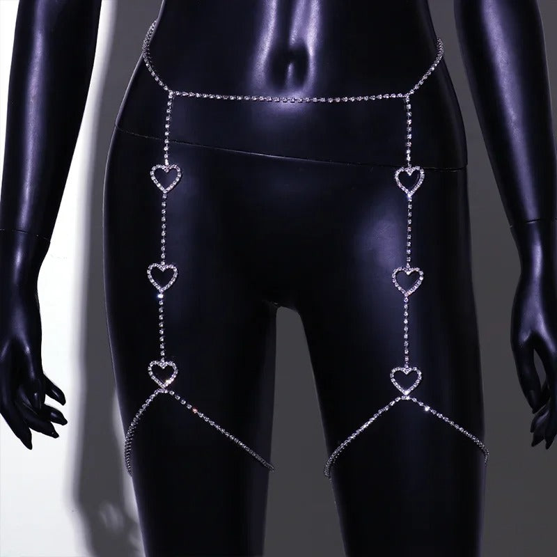Heart Strass Garter Belt