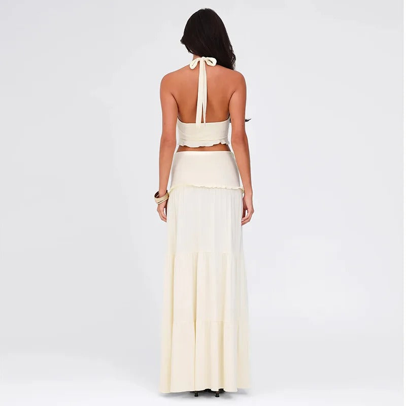 Sienna Twist-Front Halter Maxi Set
