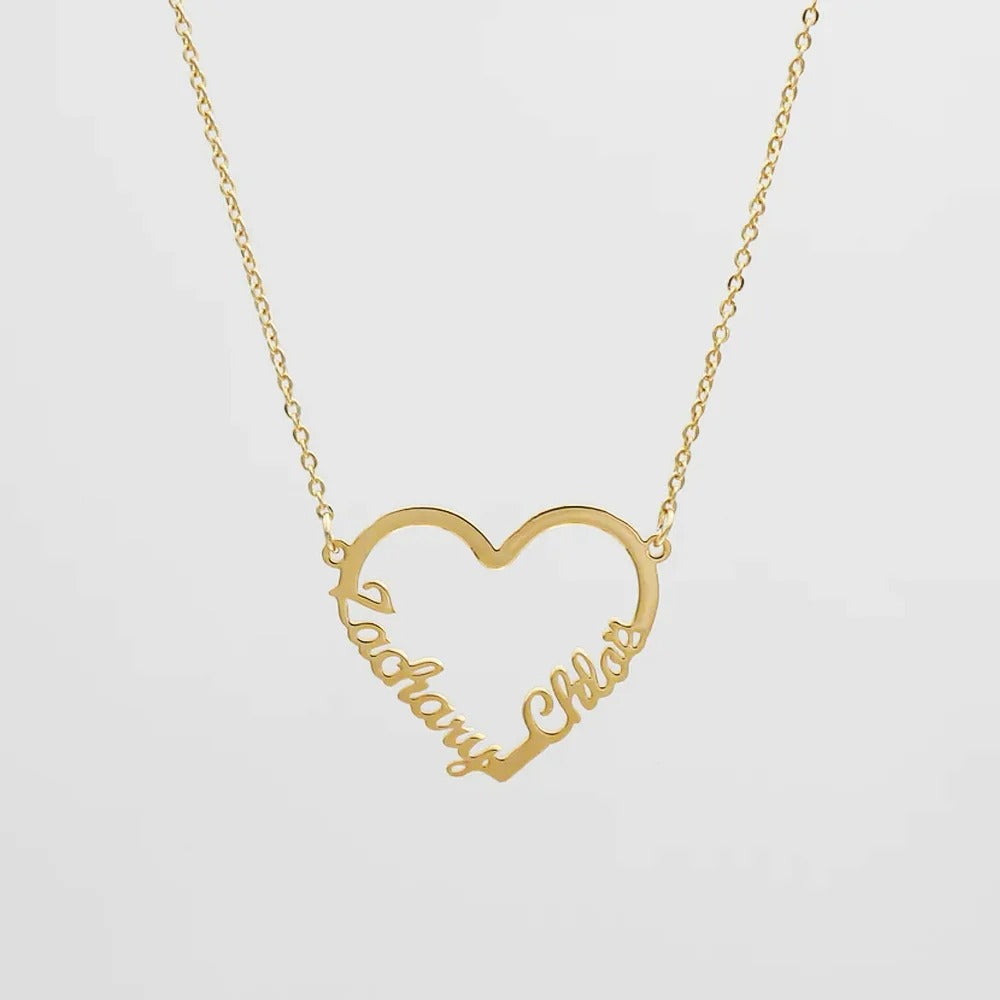 Personalized Coeur Duo Name Necklace