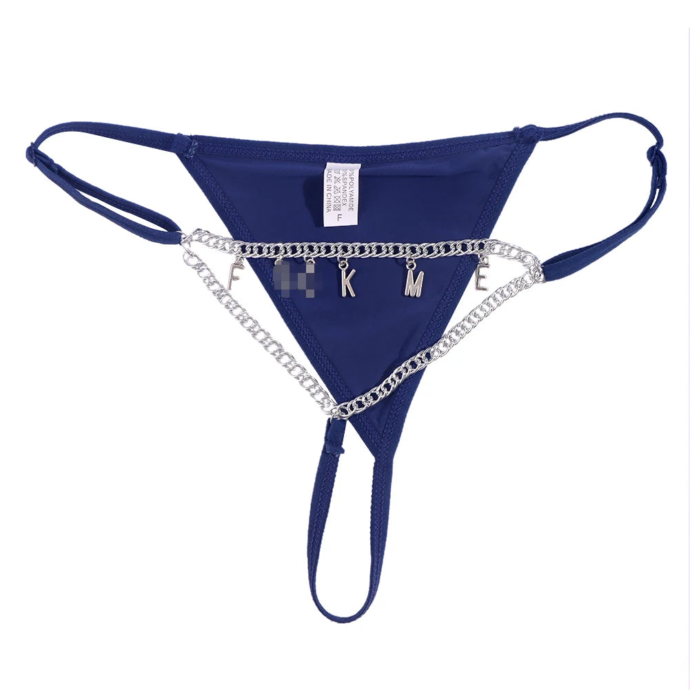 Personalized Chain Thong - Thin letters