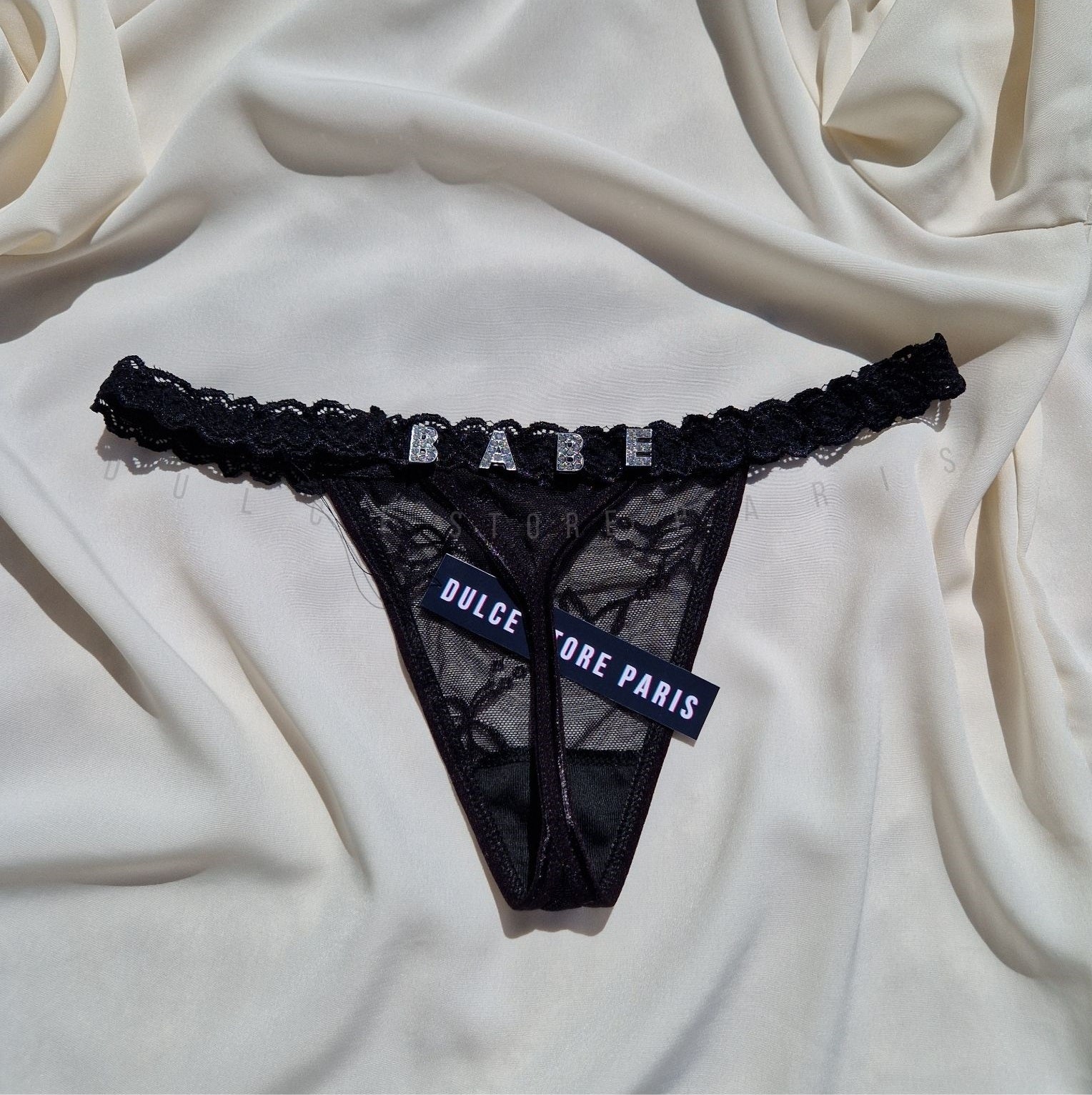 Custom G-String Thong Letter Charm Panty Underwear, Personalized
