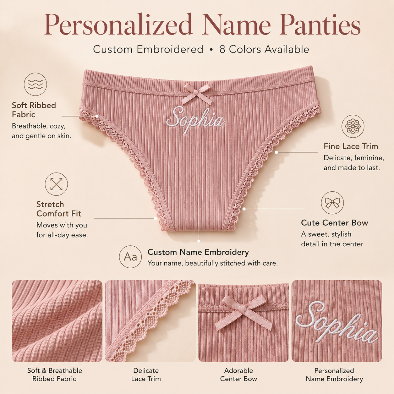 Personalized Embroidered Panty
