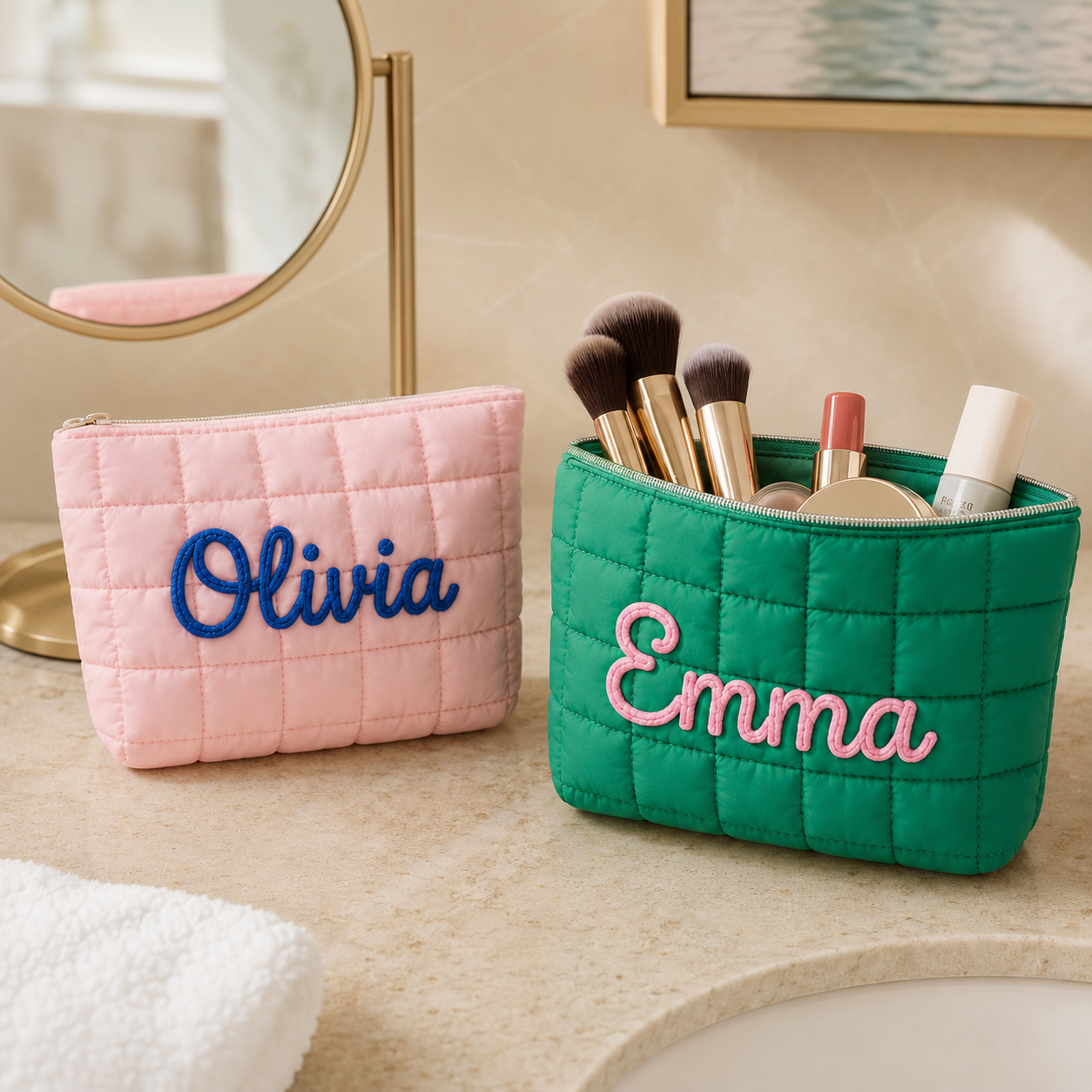 Personalized Embroidered Puff Case