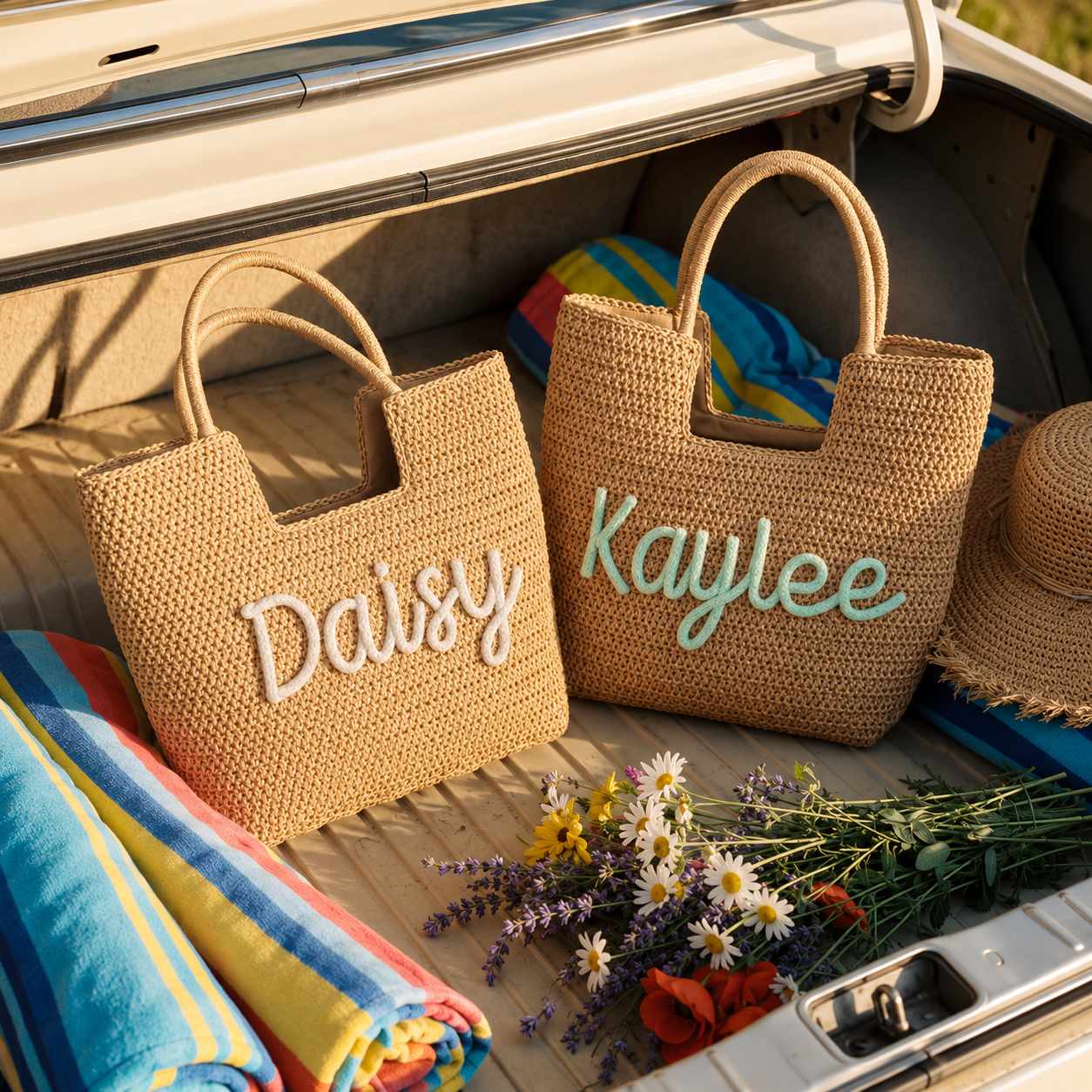 Personalized Embroidered Jute Bag