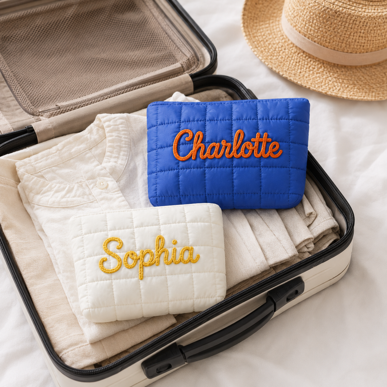 Personalized Embroidered Puff Case