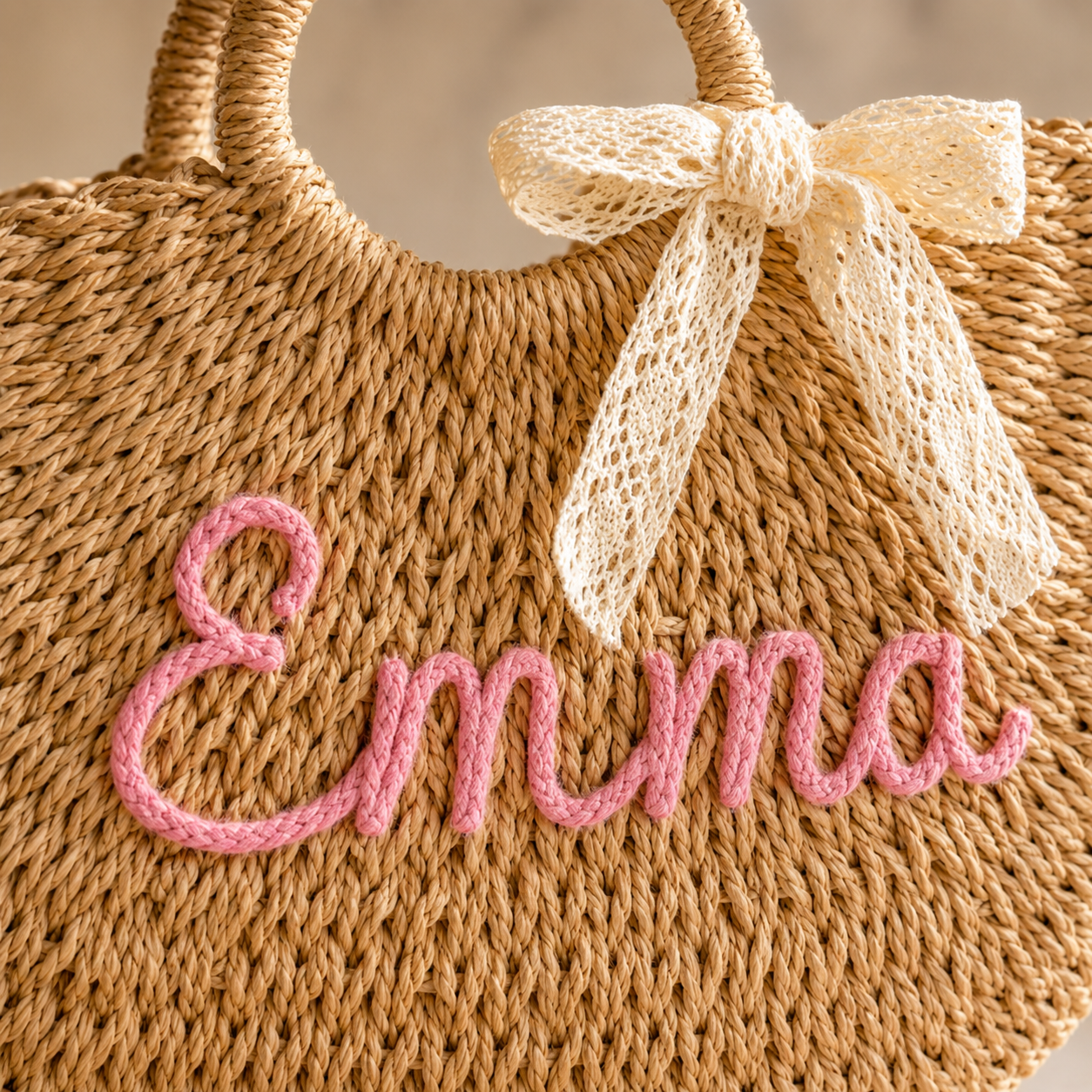 Personalized Embroidered Bow Bag