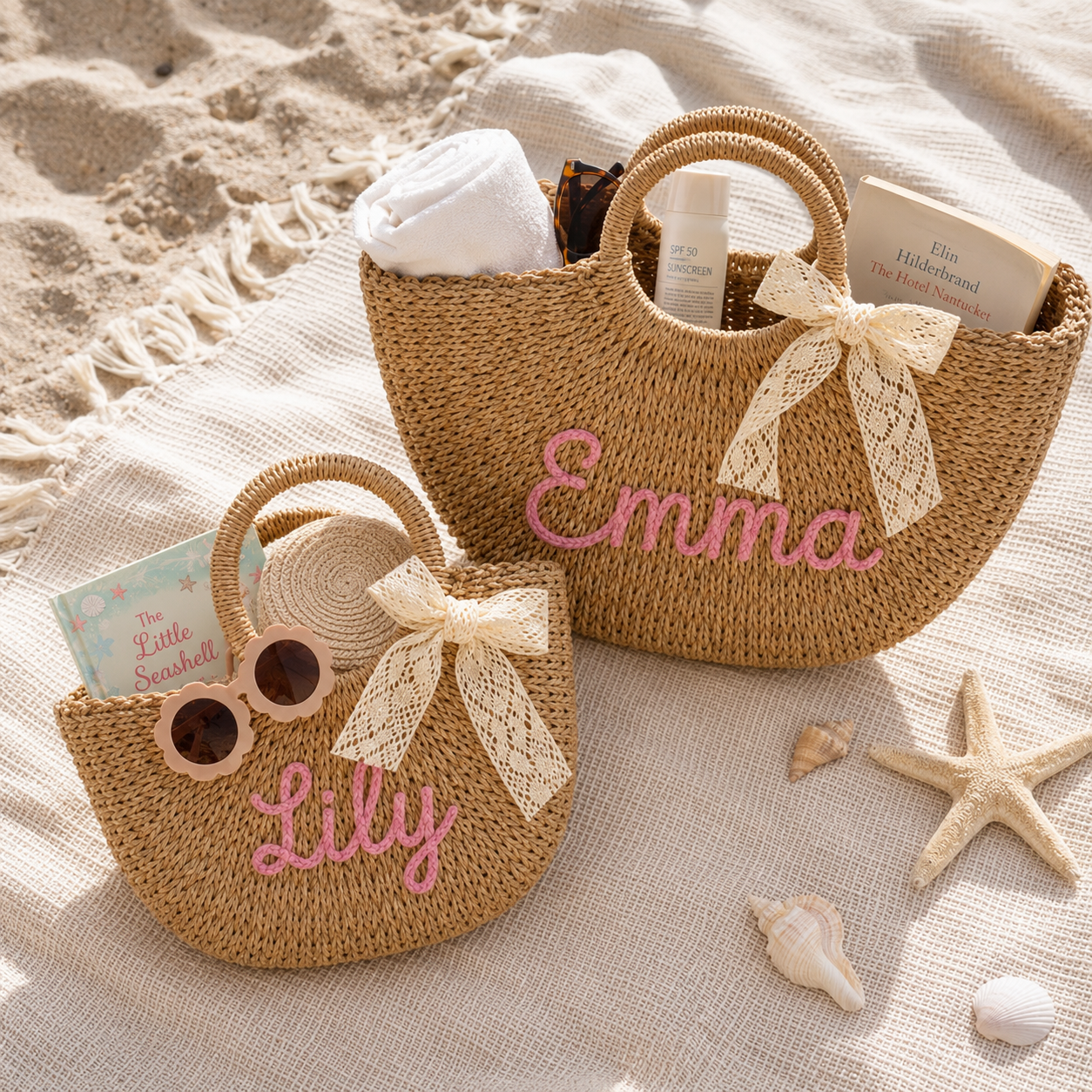 Personalized Embroidered Bow Bag
