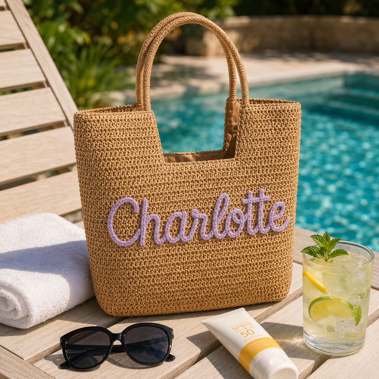 Personalized Embroidered Jute Bag