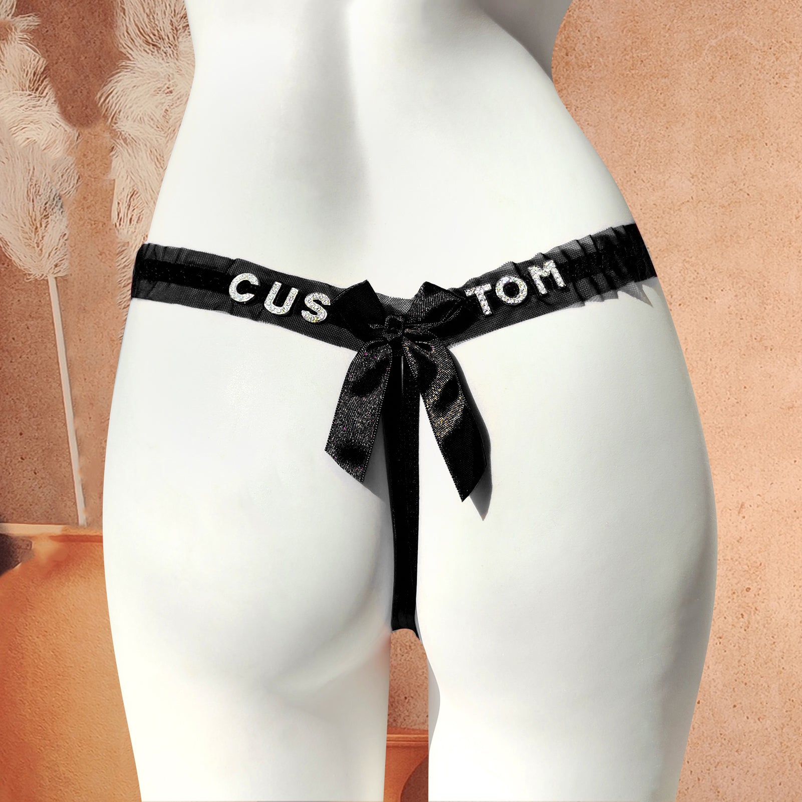 Personalized Bow Thong (Crotchless)