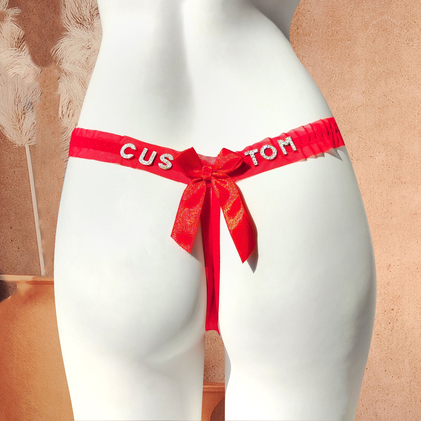 Personalized Bow Thong (Crotchless)