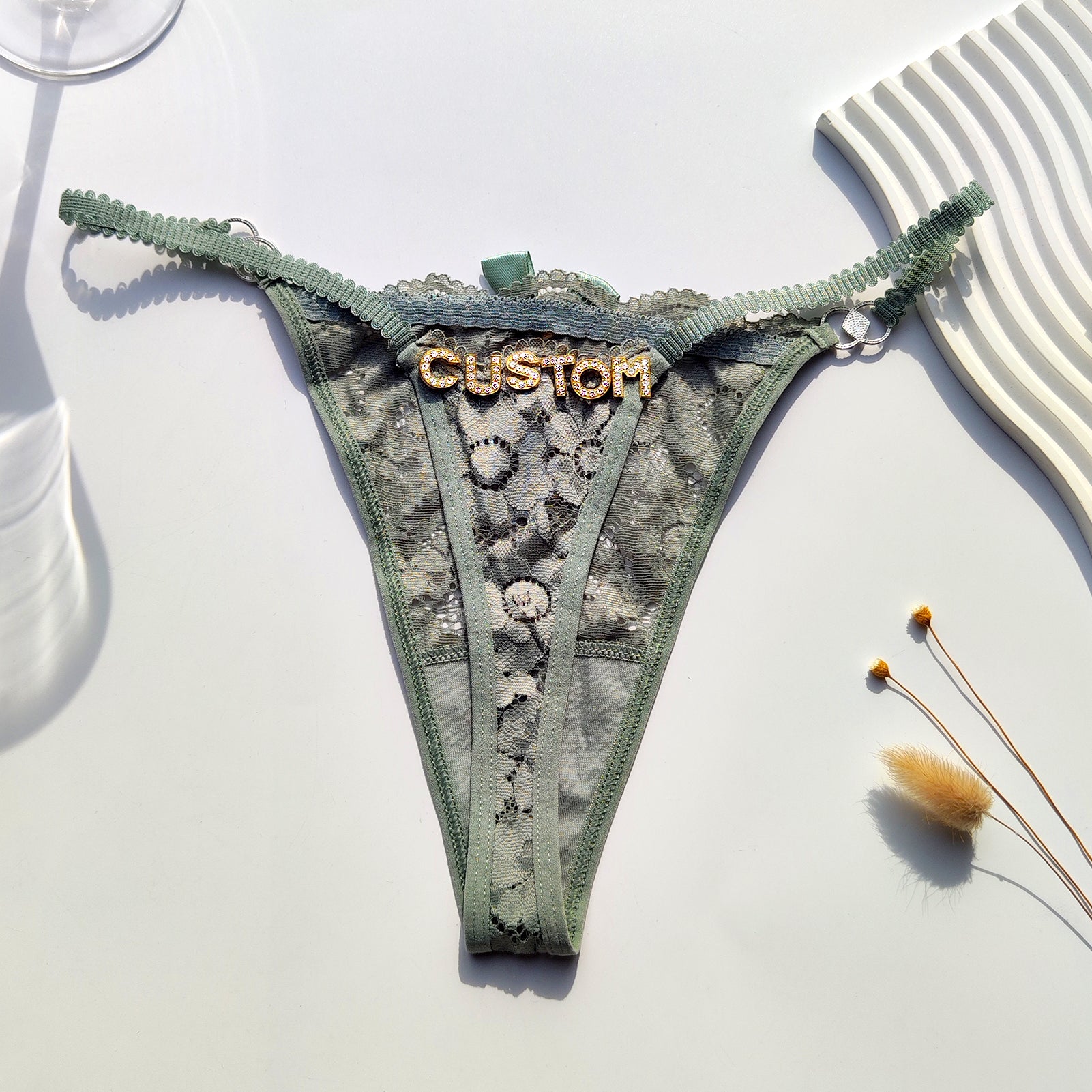 Personalized Lace Thong