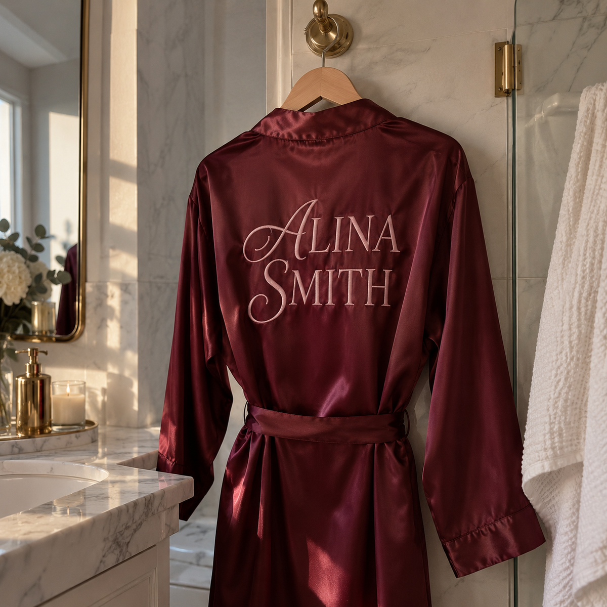 The Bride Bundle (Embroidered Robe + Bride / Wifey Thong)