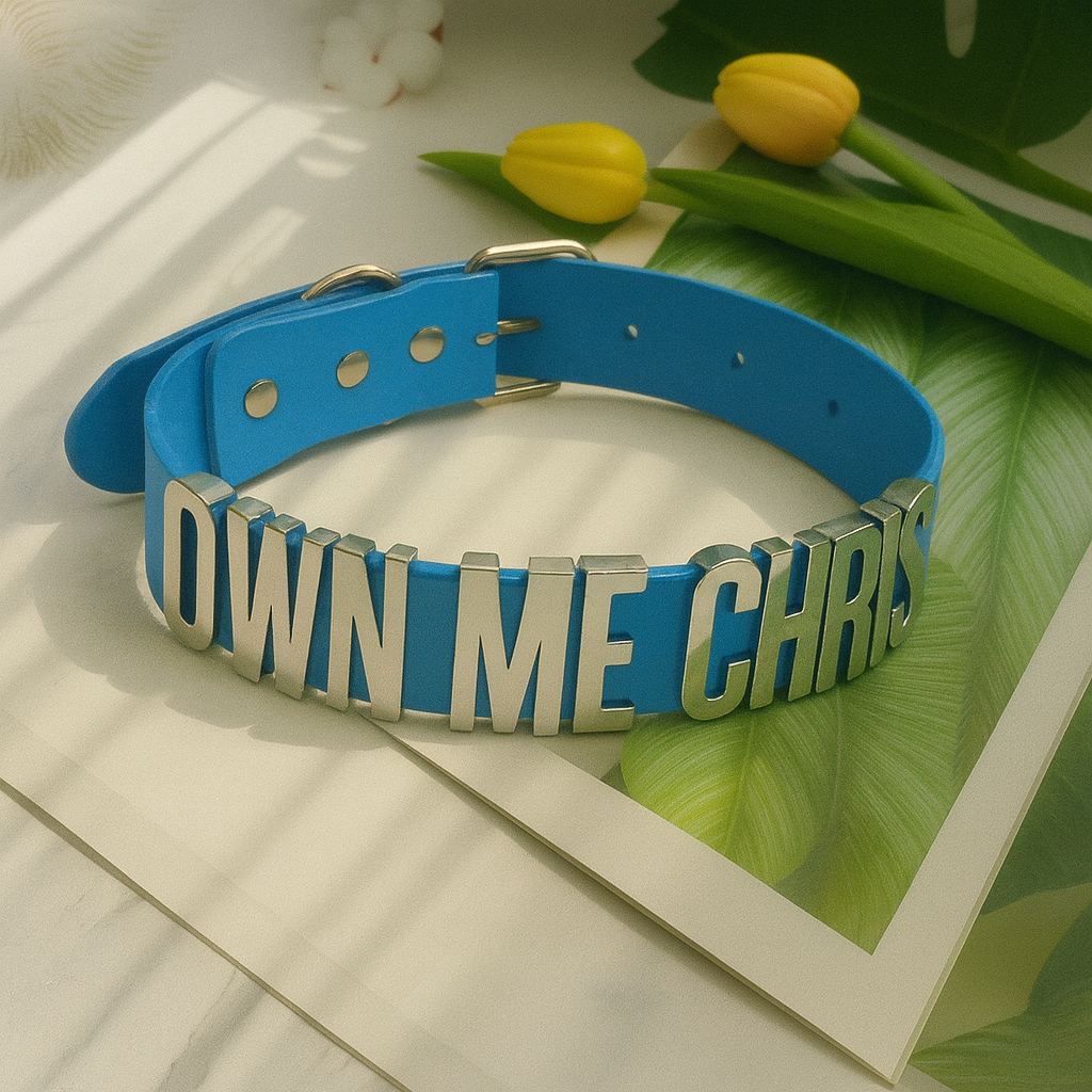 Baby Blue Personalized XXL Hooks Choker