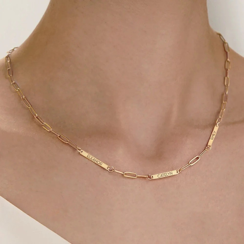 Personalized Rosa Bar Necklace