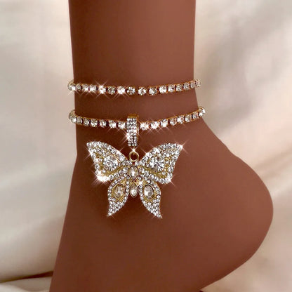Iced Out XXL Butterfly Anklet