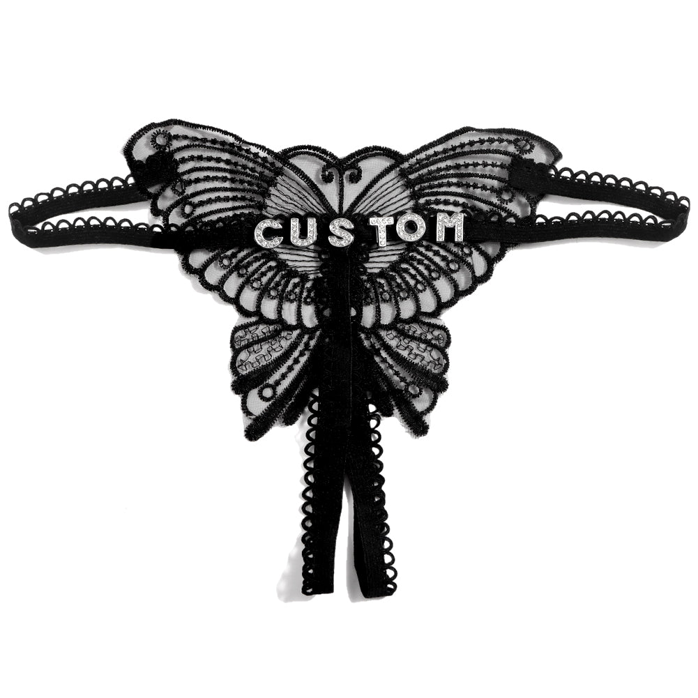 Open Bottom - Personalized Butterfly Thong