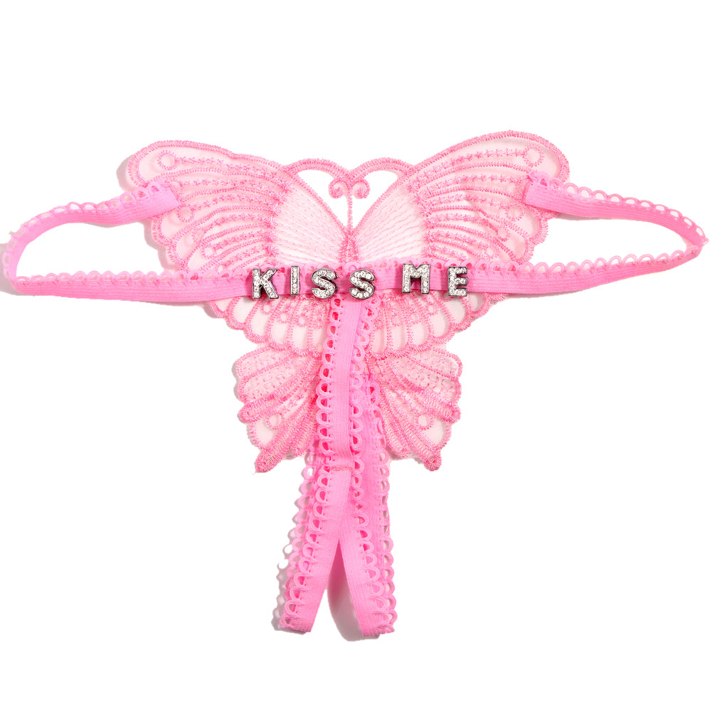 Crotchless Personalized Butterfly Thong